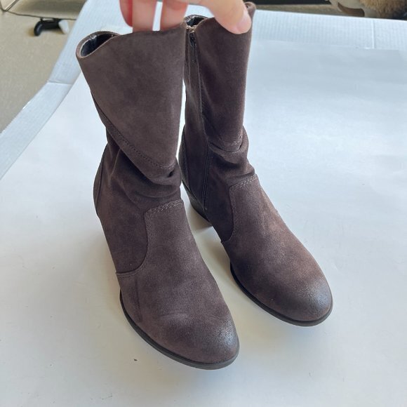 Josef Seibel Brown‎ Suede Side Zipped Riding Boots Womens Size 36 US Sz 6 Heeled - Picture 2 of 8